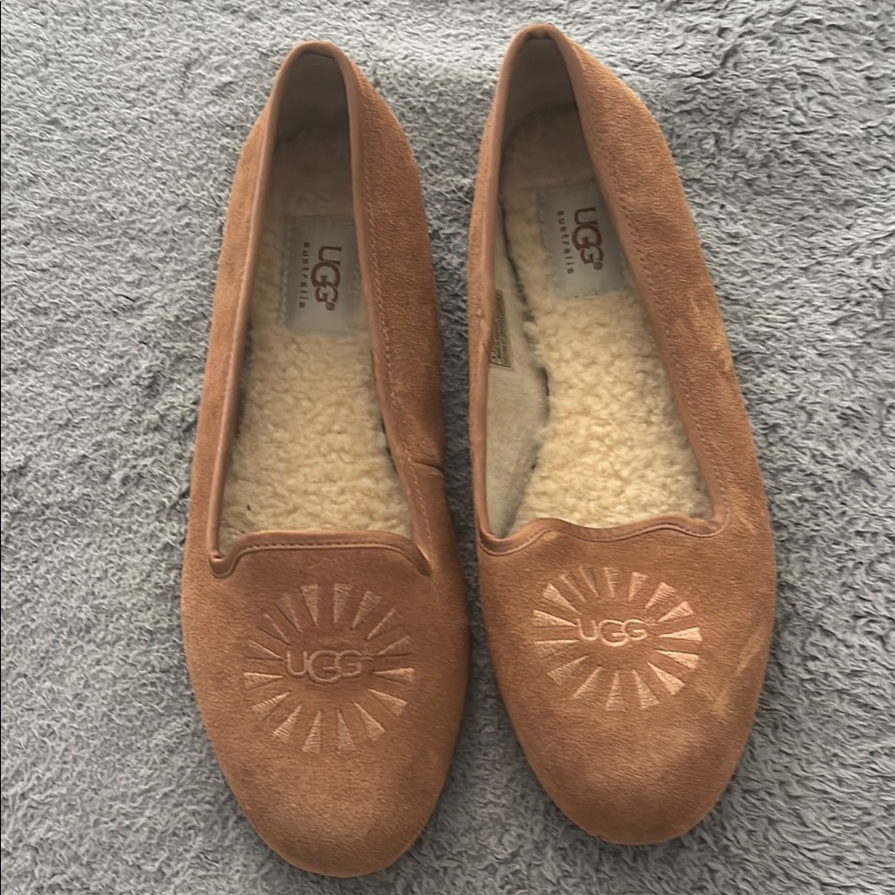UGG Tan Suede Slip-On Flats